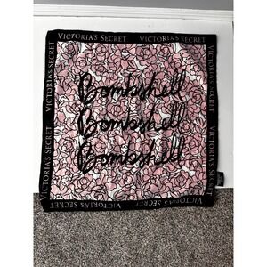 Victoria's Secret Scarf Pink Black Logo Bombshell Head‎ Wrap